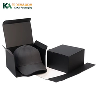 Caja Plegable Rígida Negra Mate con Logotipo Personalizado KAKA, Empaque de Regalo de Lujo para Ropa, Sombreros, Envío de Productos Electrónicos