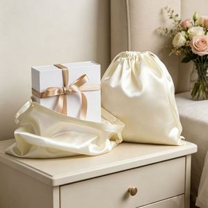 Custom Satin Drawstring Pouch Silk Fabric Velvet Feel Gift Jewelry Storage Dust <b>Cover</b> for Box Packaging Bag - Product Image 1