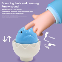 6PCS Press to Sound Oeufs géométriques avec émoticônes Jouet d'apprentissage pour les tout-petits Développement de la motricité fine Jouet assorti Cadeau de Pâques