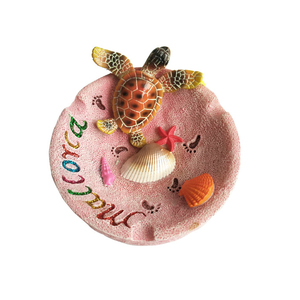 Cendrier décoratif en résine 3D, fait main et peint à la main, motif <span class=keywords><strong>tortue</strong></span> <span class=keywords><strong>de</strong></span> mer, souvenir <span class=keywords><strong>de</strong></span> tourisme tropical, <span class=keywords><strong>plage</strong></span> <span class=keywords><strong>de</strong></span> sable - Product Image 3