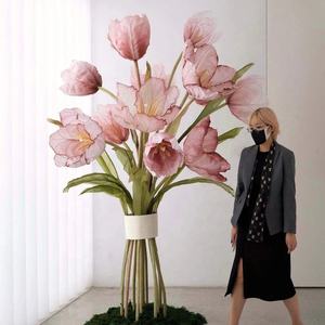 Ramo de Tulipanes de Organza Grande Hecho a Mano de Alta Gama, Venta al por Mayor de Fábrica, para Decoración de Bodas, Fiestas, Eventos y Escaparates - Product Image 5