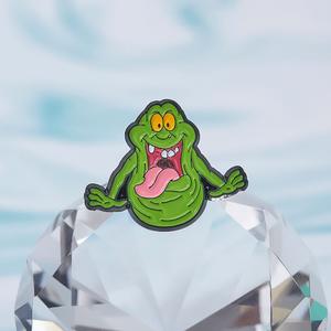 Broche de Solapa Personalizado de Metal Esmaltado con Diseño Divertido de los Cazafantasmas, Color Verde, con Forma de Fantasma Líquido - Product Image 2