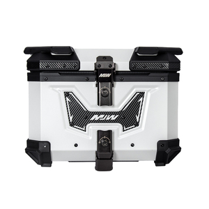 Caja de Almacenamiento Trasera para Motocicleta de Gran Capacidad de 45L, Fabricada en Aleación de Aluminio Blanco - Product Image 1