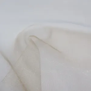 Custom garment mesh fabric 67 polyester 29 cotton 4 spandex flash fabrics
