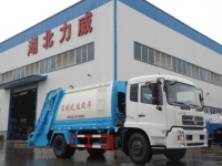 Camion à ordures compacteur diesel Dongfeng Tianjin 170 ch 4x2 Euro 3, boîte de vitesses manuelle, capacité de 10 m, empattement de 3950 mm