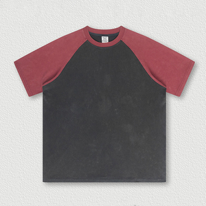 Camiseta Oversize de Dos Tonos para Hombre, Algodón Grueso, Estilo Urbano, Lisa, Tallas Grandes - Product Image 2