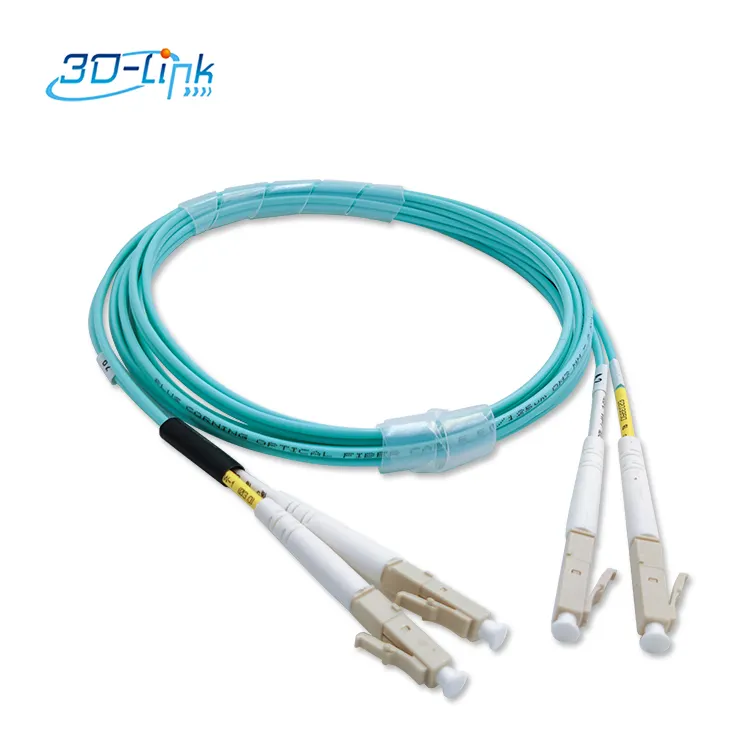 Fiber Optik Kabel Jumper Serat Optik Kabel Patch Mini Kabel Zip 2.0Mm OM3 Aqua SX/DX LC SC FC FT MU DIN MTRJ MU Konektor