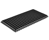 Plateaux de semis robustes en plastique noir, écologiques, 540x280mm, 1.0mm d'épaisseur, 50 alvéoles profondes