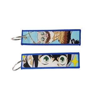Porte-clés brodé personnalisé Demon Slayer Kamado Nezuko avec logo tissé, pour voiture, moto, sac à dos - Product Image 4