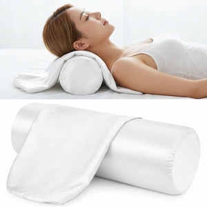 Housse de coussin cylindrique personnalisée <span class=keywords><strong>en</strong></span> soie <span class=keywords><strong>d</strong></span>'imitation pour <span class=keywords><strong>oreiller</strong></span> cervical, protège-nuque rond pour cheveux et peau - Product Image 1