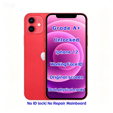 Wholesale Unlocked iPhone 12 128GB Red Original Smartphone 5G Face ID Mobile Phone Factory Price Supplier Bulk Stock