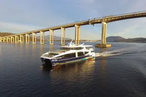 Grandmar barco de alumínio catamaran 300 assentos, barco de transporte de passageiros para venda