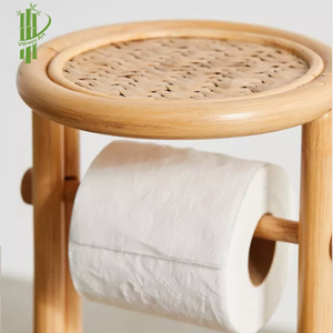 Porte-papier toilette en bambou antidérapant, écologique, support de rouleau de papier, distributeur de mouchoirs pour hôtel et hôpital, décoration de salle de bain et de maison - Product Image 4