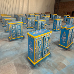 Nuevo carrito de vino de madera de mango de alta calidad, estilo rústico moderno, estilo industrial, mueble para el hogar, para la sala de estar. - Product Image 1