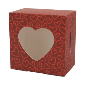 Cajas <span class=keywords><strong>de</strong></span> Regalo <span class=keywords><strong>con</strong></span> ventana para fiestas, panadería, <span class=keywords><strong>dulces</strong></span>, <span class=keywords><strong>dulces</strong></span>, <span class=keywords><strong>con</strong></span> forma <span class=keywords><strong>de</strong></span> corazón, <span class=keywords><strong>de</strong></span> San Valentín, Rosa y Rojo, más nuevo diseño - Product Image 2