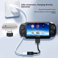 Câble adaptateur de charge USB-C (femelle) Tideseer 10 cm PD pour PS Vita 1000 - Charge rapide et charge uniquement, matériau PVC