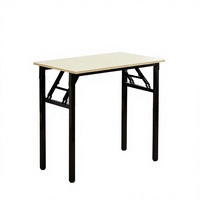 Table pliante en bois monocouche portable et durable RJ, idéale pour l'extérieur, l'apprentissage, les devoirs, avec pieds réglables et multifonctionnelle