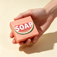 Boîte d'emballage de savon réutilisable, écologique, biodégradable, en matériaux recyclés, imperméable, avec logo personnalisé, auto-érectible, design en papier artistique