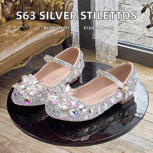 Zapatos de Tacón Alto de Novia con Cristal, Tacones Finos Plateados, Transpirables y Resistentes al Desgaste, Nueva Moda de Primavera para Mujer - Product Image 4