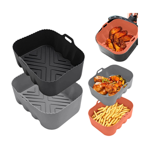 Tapis de cuisson en silicone carré de qualité alimentaire pour friteuse à air |   Accessoire de cuisine personnalisé et recyclable, nouveau design - Product Image 1