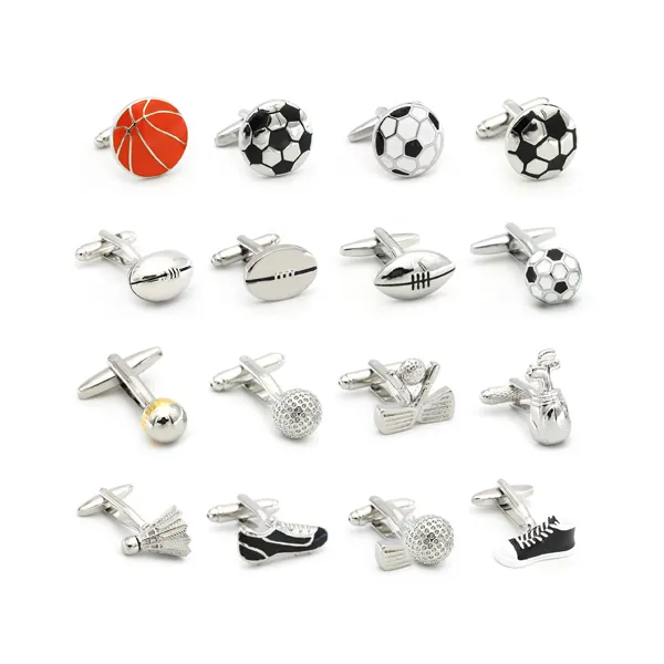 Wholesale Sport Series Rugby Golf Football Tennis Design Fashion Cuff Links Free Shipping Men's Cufflinks