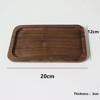 Plateaux de service à café en bois de noyer noir écologique Plateau de service ovale en bois avec logo personnalisé Assiette Plat