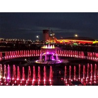 Fuente de Agua Moderna Grande para Pistas de Baile, Fuente de Acero Inoxidable para Parques al Aire Libre con Luces RGB y DMX 512, Diseño con Esculturas