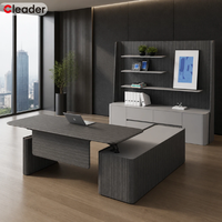 Poste de travail électrique ergonomique moderne à hauteur réglable, mobilier de bureau de luxe avec rangement, bureau de direction assis-debout