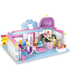 COGO Venta caliente Niños Peluquería Imagen Tienda Modelo Educativo Juego <span class=keywords><strong>de</strong></span> bloques <span class=keywords><strong>de</strong></span> construcción - Product Image 2