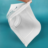 Sacs Doypack à fermeture éclair en plastique PE brillant blanc personnalisé avec fenêtre transparente pour emballage de casse-croûte de nourriture séchée sur pied de noix de pécan