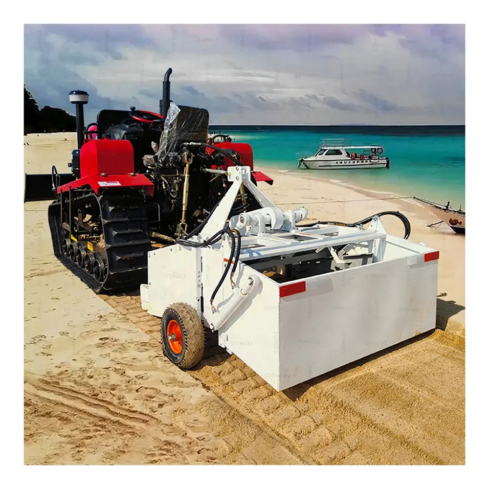 Own brand beach sand cleaning tractor cleaner machines equipment with 1000 cleaning width 120mm cleaning depth