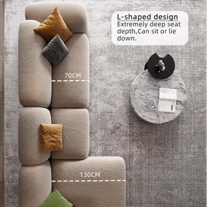 Zaysnordic आधुनिक लक्जरी मखमली 3-सीटर एल-आकार लिविंग रूम सोफे सेट मॉड्यूलर वॉशबल विला अपार्टमेंट होटल फर्श सोफा - Product Image 5