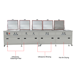 Büyük kapasiteli 400L beş tankı kurutma elektrikli endüstriyel ultrasonik temizleyici 80 kHz derin temiz durulama Bubbling sprey yeni yağ için - Product Image 2