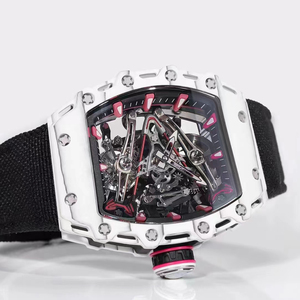 Reloj Mecánico de Lujo para Hombre, Modelo Rm Skeleton, Caja de Fibra de Carbono, Movimiento Visible, Correa de Nylon Negra, Deportivo y Elegante - Product Image 2