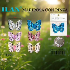 Fermaglio per Capelli a Farfalla Ilan 8cm Colori Assortiti - Product Image 3