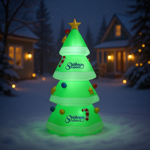 Sapin de Noël gonflable de 94,5 pouces, forme conique, lumières LED, décorations de Noël pour l'extérieur - Product Image 2