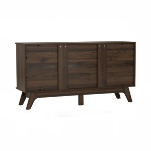 Aparador Minimalista Color Nogal FLORO de 1.4M, Mueble Buffet de Perfil Bajo y Elegante para Comedor Moderno y Almacenamiento en Apartamentos - Product Image 3