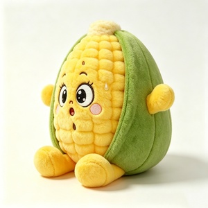 ตุ๊กตาข้าวโพดน่ารักแบบกำหนดเองได้ ตุ๊กตาข้าวโพดสีเหลืองนุ่มนิ่ม ตุ๊กตาข้าวโพดขนฟูน่ารักพร้อมเปลือกสีเขียว - Product Image 1
