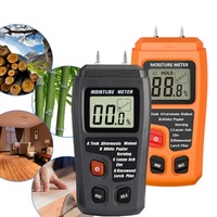 Testeur d'humidité en bois, outil de mesure de la teneur de l'humidité des sols en bois avec carton