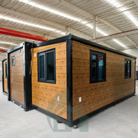 Maison préfabriquée de luxe mobile 2 ou 3 chambres, villa modulaire préfabriquée, maison conteneur extensible 20ft 40ft, personnalisable
