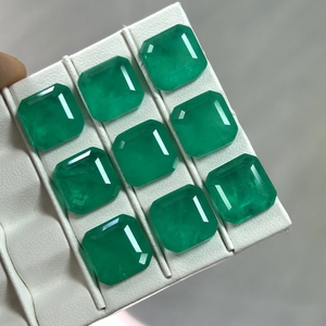 HQ Gems 15x20mm Cor Esmeralda Sintética Fusão Cristal Gemstone Verde Octagon Pedra Cortada para Jóias