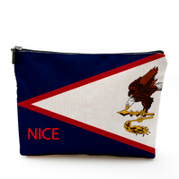 Trousse de maquillage de voyage Samoa américaine, pochette cosmétique avec motif drapeau et carte, pochette portable à fermeture éclair pour cosmétiques, pinceaux et essentiels