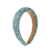 Serre-tête tendance en éponge avec incrustations de diamants, bordure large, étoiles super brillantes égayant le ciel, motif figurine en casque