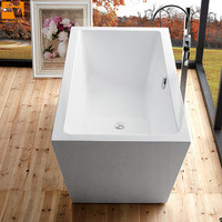 Baignoire autoportante en acrylique pour salle de bain adulte CUPC KF-719KC, design simple blanc, baignoire pour hôtel, tablier droit contemporain