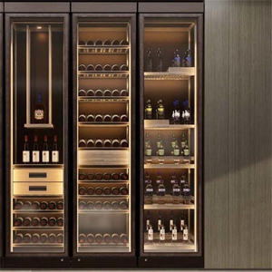 Mobile <span class=keywords><strong>da</strong></span> Parete Moderno di Lusso in Acciaio Inox con LED Integrato <span class=keywords><strong>per</strong></span> Soggiorno, Bar, <span class=keywords><strong>Sala</strong></span> <span class=keywords><strong>da</strong></span> <span class=keywords><strong>Pranzo</strong></span>, Hotel - Arredamento Ecologico in Metallo - Product Image 2