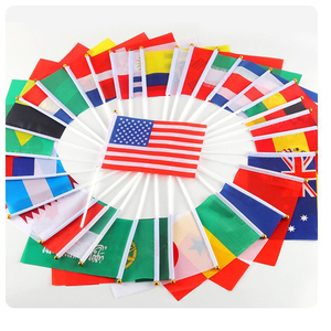 8 #   Banderas de mano de 21*14 cm, surtidas, de países del mundo, pequeñas, para ondear, para decoración de fiestas, con asta para ondear. - Product Image 4