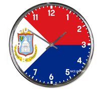 Jam Dinding Bulat Bendera Pohnpei Jam Dinding Tanpa Suara Klasik Jam Dinding Bertenaga Baterai untuk Kantor Rumah Ruang Tamu
