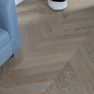 Plancher en bois d'ingénierie multicouche à 3 couches, grain clair brossé, chêne européen moderne, blanc kaki, personnalisable, TAP & GO - Product Image 5