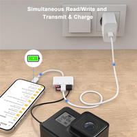 Lector de Tarjetas USB C 3 en 1, Adaptador OTG para Tarjetas de Memoria SD y TF, Teléfono Móvil, Laptop, Cámara, Puerto de Carga Tipo C