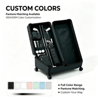 Sac de golf unisexe BSCI en gros, coque rigide, bagage cabine, grande capacité, bagage à roulettes, fermeture éclair, intérieur antivol en PC